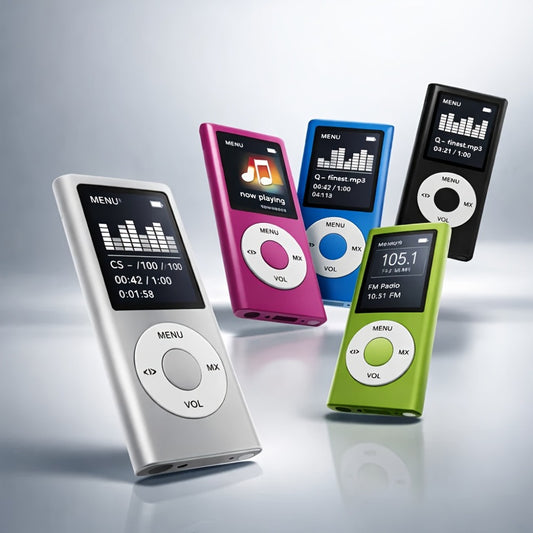Portable MP3 Music Player with 1.8" LCD Display, Compact Digital Audio Player with FM Radio, Voice Recorder, Expandable Storage, Earphones Included, for Kids Adults Travel Gym Outdoor