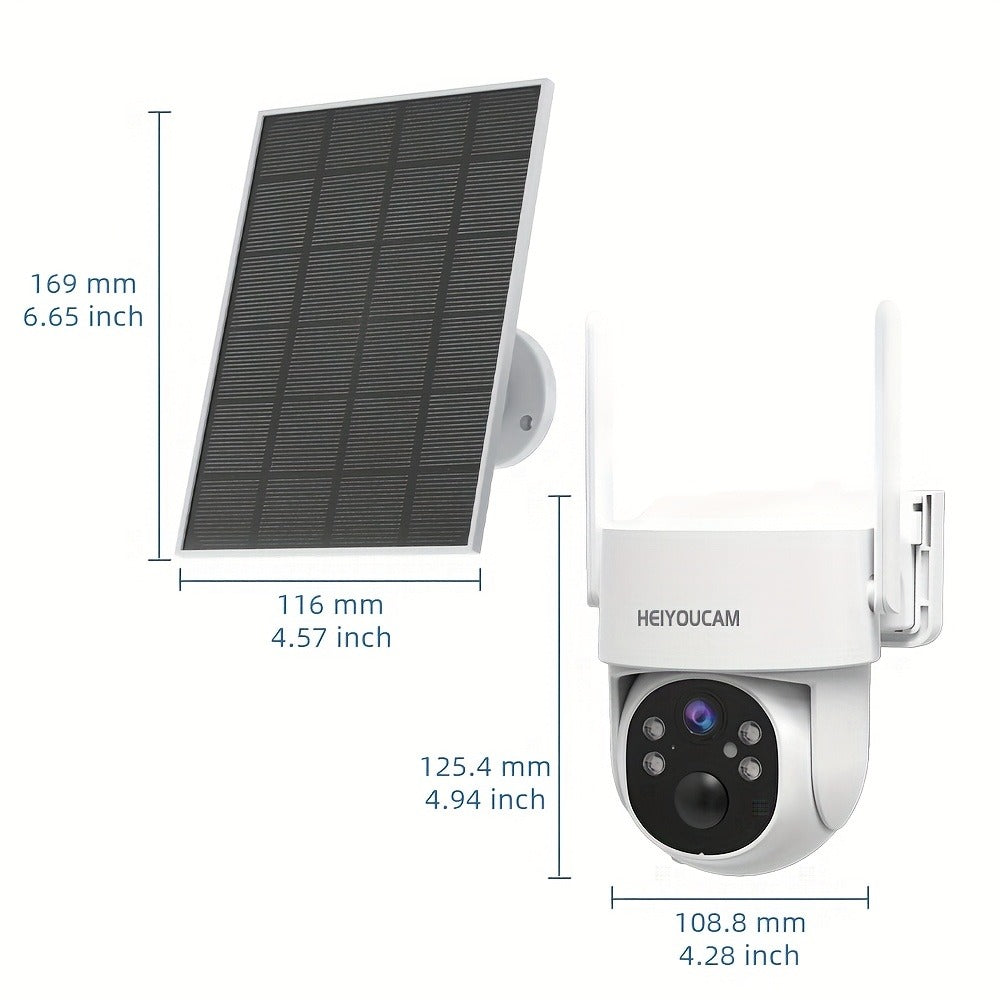 360° Solar PTZ Outdoor Security Camera 3MP, AI Human Auto-Tracking, Smart Siren Alarm, Spotlight Color Night Vision, Two-Way Audio, Weatherproof WiFi – Wire-Free Solar CCTV with Active Deterrent