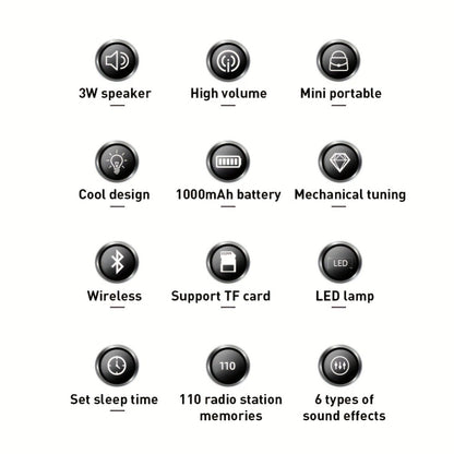 Shortwave Radio Bluetooth Speaker HRD-700 with FM MW SW WB NOAA Weather Alerts, MicroSD, ATS Presets, Rechargeable Retro Portable Radio for Camping Emergency Home Use