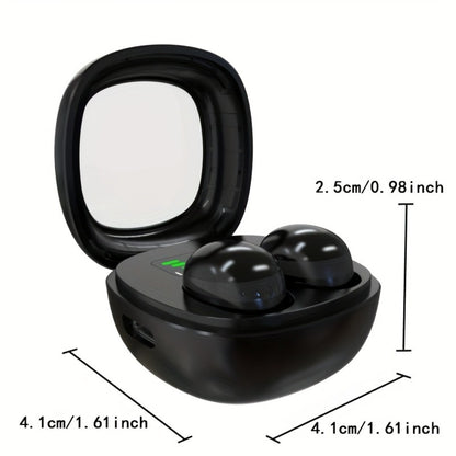 HiFi Touch Control Wireless Earbuds, Ultra-Small In-Ear Headphones with LED Charging Case & Built-In Mic, Stereo Sound, Fitness Running Sleep Work Travel Earphones Compatible with iOS & Android