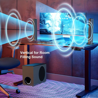 Mighty Rock TV Soundbar 32 Inch Separable Wireless Sound Bar with ARC Optical AUX, 3D Stereo 4-Driver Speaker, 3 Placement Modes, Infrared Remote Control for Smart TV Home Theater