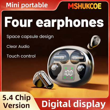 MSHUKCOE 2in1 Sleep Earbuds Invisible Mini Noise Cancelling, 6D HiFi Sound Effect Low Bass Wireless Headphones Long Battery Life, Comfortable Wear for Leisure Office Classroom, Birthday Gift