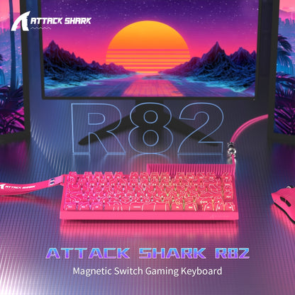 Hall Effect Mechanical Gaming Keyboard Attack Shark R82HE 80% – 0.005mm Rapid Trigger, 8000Hz Polling Rate, Hot Swap, PBT Keycaps, 5-Layer Sound Isolation, RGB, DKS, Snap Tap for PC & Mac | White & Pink