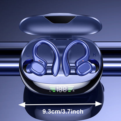 Colorful Sport Earhook TWS Earbuds Bluetooth 5.4 LED Digital Display Charging Case Touch Control Stereo In-Ear Wireless Sport Headset Black Red Blue