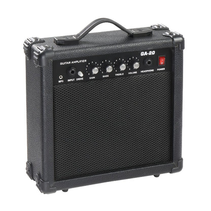 GA-20 20W Electric Guitar Amplifier with 6.5" Speaker, AUX MP3 Input & Headphone Output - Wood Panel Practice Amp for Beginner Intermediate Guitarist, Home Studio Stage