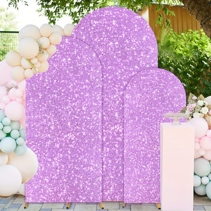 Sequin Wedding Arch Cover Set 3pcs – 6ft 6.6ft 7.2ft Metallic Spandex Payette Glitter Arch Backdrop Cover for Wedding Ceremony, Birthday Party, Bridal Shower & Event Decoration | Fits Most Arch Stands