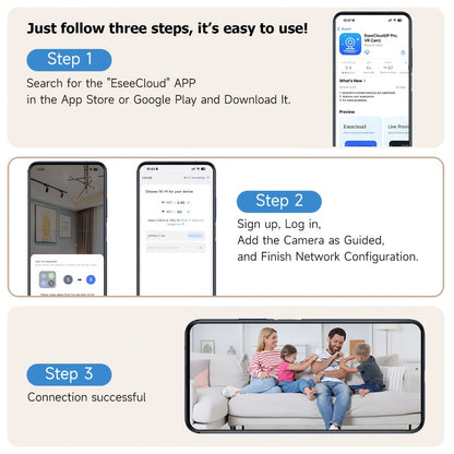 3MP AI Indoor Security Camera 4 Pack – Dual Band 2.4G/5G WiFi, AI Motion Detection with Audio Alert, Full-Color Night Vision, Two-Way Audio, Cloud Storage, Wall Mount Home Surveillance System