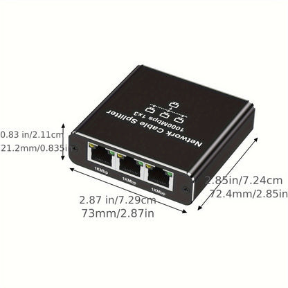 Gigabit Ethernet Splitter 1 to 3 – 1000Mbps PoE Network Splitter, 1 In 3 Out RJ45 Adapter for PC, Laptop, Router, TV, Starlink | Cat5/5e/6/7/8 Compatible, USB Powered, No Config Needed