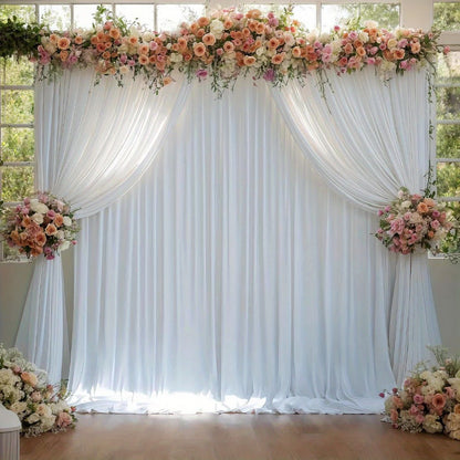 White Black Duo Backdrop Curtains 2 Pack 5x10Ft Wrinkle-Resistant Photo Background Fabric for Wedding, Birthday, Christmas, Halloween & Party Decoration – Reversible Dual Color Event Curtain Set