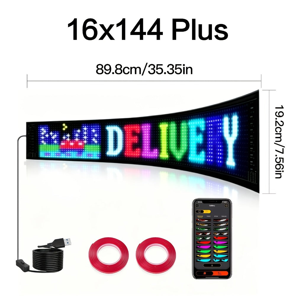 Programmable LED Sign Large Flexible Matrix Panel, App-Controlled Text & Animation, Music Rhythm Display, USB 5V, Indoor Shop Bar Bedroom Decoration Digital Scrolling Sign