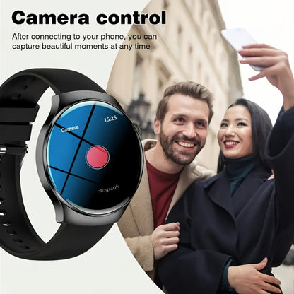 OLED Smartwatch 2.01 Inch Round Screen 95% Screen Ratio Fitness Tracker Running Cycling Walking Step Counter Music Control 300mAh Battery Lightweight Silicone Band Men Women 7 Styles Black Gray 2026