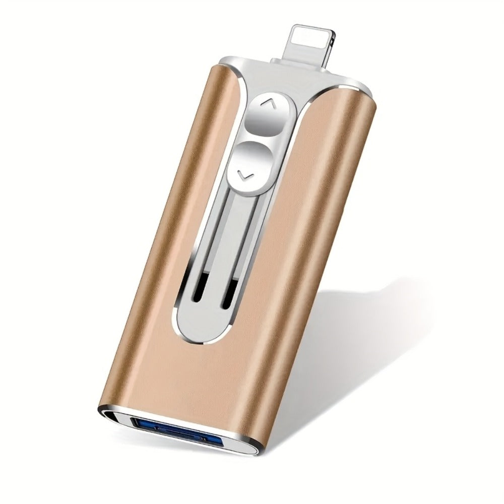 OTG USB 3.0 Flash Drive 4-in-1 for iPhone iPad Android Mac PC – Lightning Type-C Micro USB Connector Thumb Drive 64GB 128GB 256GB Memory Stick Photo Backup Storage