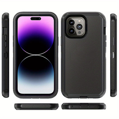 Shockproof Armor iPhone 14 Case Heavy Duty TPU PC Dual Layer Drop Protection Rugged Cover for iPhone 14 Pro Max 14 Plus 14 Pro 14 Wireless Charging Compatible – 3 Colors Black Orange Blue