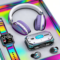 3pcs - Wireless Bluetooth Headphones + Wireless Earbuds + Watch