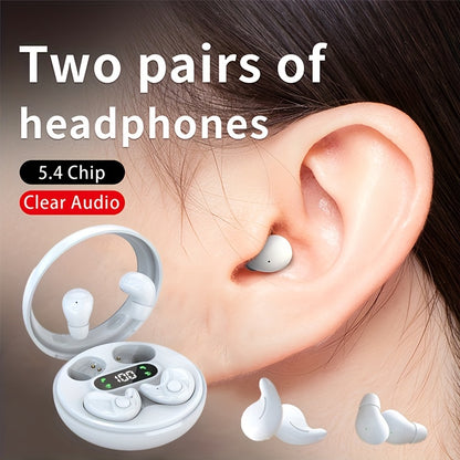 Couples Wireless Earbuds 2 Pairs Dual Touch LED Display Transparent Charging Case Long Battery Stereo Sound Low Latency Gift Set for Men Women Valentine Gaming