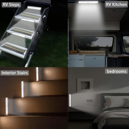 LED Motion Sensor Cabinet Lights USB Rechargeable 3 Modes – Wireless Night Light 6 9 12 Pack 3 Sizes for Bedroom Staircase Kitchen Office Piano Room Dance Studio Bedside Reading
