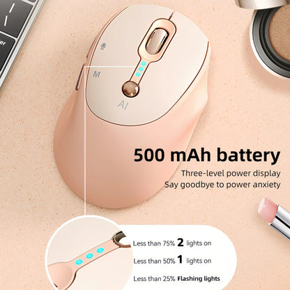 AI Voice Input Wireless Mouse with Real-Time Translation & Auto Writing – PPT Assistant, Dual Mode Bluetooth + 2.4G Rechargeable Smart Mouse with Battery Indicator for Laptop, Tablet, PC & Mac | Smart Office & Study Tool