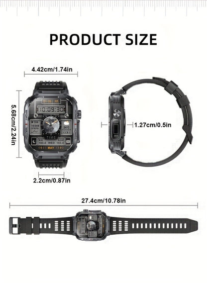 Waterproof Smartwatch with 100+ Sport Modes & LED Flashlight – 2.02" TFT Screen Wireless Calling Sleep Tracker Fitness Activity Tracker Heart Rate Compatible with iPhone Android Gift for Men Women