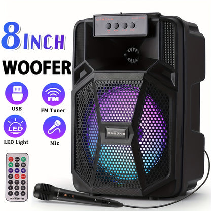 PA Speaker Karaoke Machine 3000W with Dual 6.5" Woofers – Bluetooth Wireless, FM Radio, Party Lights, Wired Microphone Included, Portable Boombox for Parties, Events & Outdoor Use