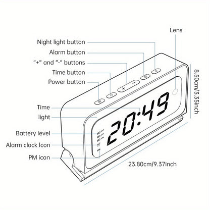 2K WiFi Clock Camera for Home, 5GHz & 2.4GHz Dual Band Wireless Indoor Security Camera, Nanny Cam Baby Monitor Dog Camera, Full Color Night Vision, Motion Detection, Two-Way Talk, Hidden Design
