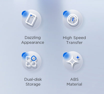 1TB Dual-Disk External Hard Drive USB 3.0 5Gbps High Speed 2.5 Inch Portable HDD Plug and Play for PC Laptop Mac PS4 Xbox Smart TV Data Backup Storage Drive