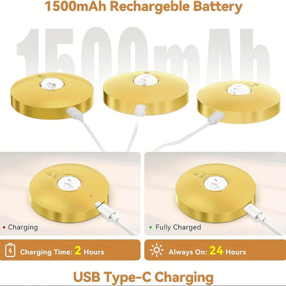 Picture Lights for Wall Rechargeable – Magnetic LED Art Display Light with Remote 3 Color Temperatures Dimmable Timer Golden Finish – 3-Pack & 6-Pack