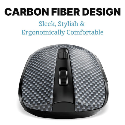Silent Wireless Mouse Ergonomic Quiet Click – 2.4GHz, 18-Month Battery, 800/1200/1600 DPI Optical Sensor, Plug & Play Nano Receiver for PC, Laptop, Chromebook & Mac | Gray & Black