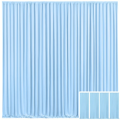 Backdrop Curtains 4 Pack 59x118 Inch – Wrinkle-Resistant Non-Transparent Party Decoration Fabric with Pole Pocket, Machine Washable & Reusable for Wedding, Birthday, Christening, Graduation & Holiday Events