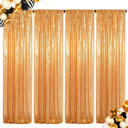 Sequin Backdrop Curtains 2FTx8FT Glitter Photography Background Panels for Party Wedding Birthday Stage Decoration Gold Yellow Shimmer Curtain Set 4 6 10 Panels Available