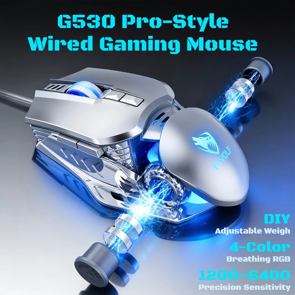 Programmable RGB Gaming Mouse Wired Ergonomic Pro-Grade with Turbo Click Multi-Mode DPI Sensitivity Dynamic RGB Lighting Forward Back Buttons USB Plug & Play for PC Laptop Mac Multiple Models