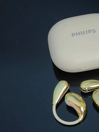 Philips TAT2769 Earhook Running Earbuds Bluetooth 5.4 Noise Cancelling Mic Secure Sport Fit Over-Ear Wireless Headset for Running Sports Gym Black White Blue