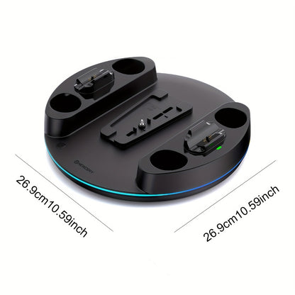 PS5 Charging Station with RGB Light Stand for PS5 Slim PS5 Pro - Fast Dual Controller Charger Compatible with All PlayStation 5 Console Models