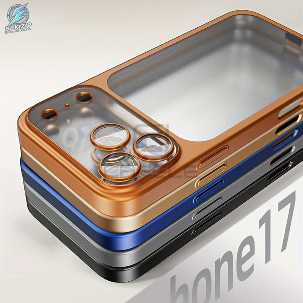 Matte Frosted Clear iPhone Case with Wireless Charging & Shockproof Lens Film for iPhone 17 16 15 14 13 12 Air Pro Max Plus – Anti-Fingerprint Slim Transparent Back Cover