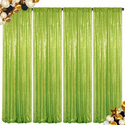 Sequin Backdrop Curtains 2FTx8FT Glitter Photography Background Panels for Party Wedding Birthday Stage Decoration Gold Yellow Shimmer Curtain Set 4 6 10 Panels Available
