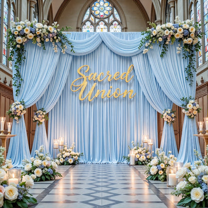 Photography Backdrop 4-Pack 5x10ft Polyester Spandex Background Cloth | Wrinkle-Resistant, Soft & Smooth with Pole Pockets | Wedding, Birthday, Banquet, Party & Event Decoration Curtains