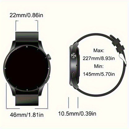 Round Smartwatch 2.01" Extra Large Screen with Wireless Calling, 100+ Sport Modes, Sleep Monitor Heart Rate, Built-in Games Weather Calculator Pedometer, Unisex Smart Watch for Men Women – Black Silver 5 Styles