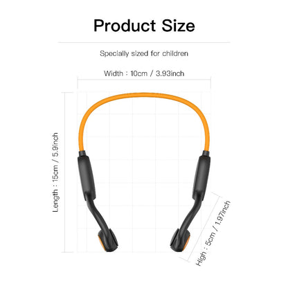 Kids Open Ear Headphones Air Conduction Wireless Bluetooth Headset Mic 20H Playtime Safe Hearing Protection Stereo Sound School Sports Outdoor Children Earphones Orange Red Green