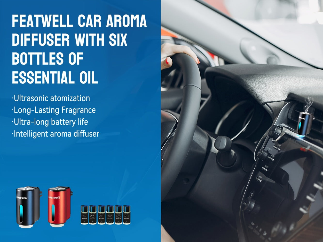 Car Air Freshener Essential Oil Diffuser Waterless & Heatless – Natural Botanical Vent Clip | 3×0.34oz Lasts 45 Days | Adjustable Scent Concentration | Cars SUVs Trucks | Auto Interior Gift