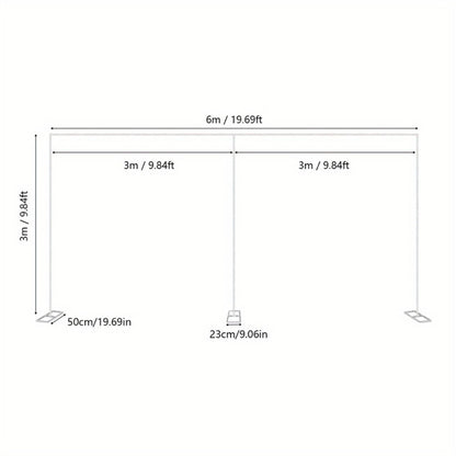 20x10 Ft Heavy Duty Backdrop Stand Pipe Kit with Weighted Stainless Steel Bases, 15-Pole Curtain Frame Drape Kit for Wedding Ceremony Party Photography Studio Trade Show Stage Event Backdrop