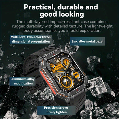 GPS Outdoor Smartwatch All-Metal Body, IPX8 Waterproof, Built-in GPS, Altimeter Barometer & Compass, LED Flashlight, Bluetooth Calling & Message Alerts, Silicone or Steel Strap – Rugged Adventure Watch for Men