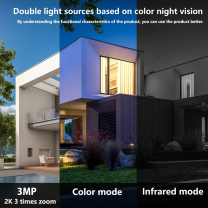 Solar Outdoor Security Camera 2K 3MP Wireless, Dual Band 2.4GHz/5GHz WiFi, AI Motion Detection, Spotlight, Color Night Vision, Two-Way Audio, Cloud & SD Storage – No Monthly Fee Battery Powered CCTV