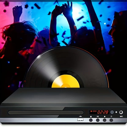 Karaoke DVD Player for Home with Remote Control – All Region CD DVD Player USB Port, Plays DVD CD CD-R CD-RW VCD SVCD DivX MP3, Compact Mini DVD Player for TV HD Picture Quality, Black