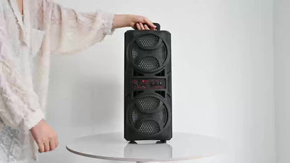 1200W PA Bluetooth Speaker with Wired Microphone & LED Lights – Portable Rechargeable Wireless Speaker, Supports AUX, USB & FM Radio, Ideal for Parties, Outdoor Events & Holiday Gifts