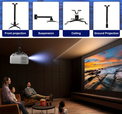 Ceiling Mounted Projector Bracket Adjustable Angle Height & Extendable Arm, 40LB Load Capacity, Universal LCD DLP Projector Mount Hanger for Home Theater Office Classroom