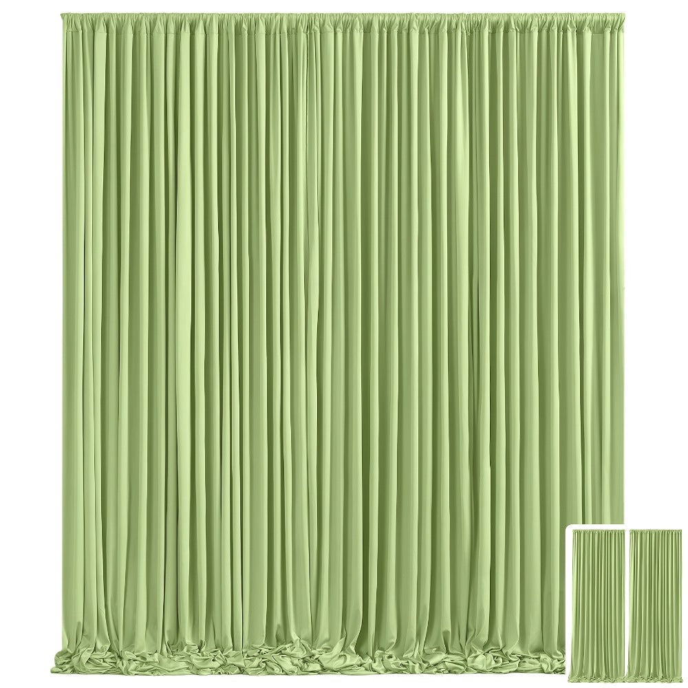 Draped Backdrop Curtains 2-Pack 10x10ft – Luxe Soft Non-Transparent Wrinkle-Free Fabric with Pole Pocket for Wedding, Birthday, Bridal Shower, Graduation, Prom & Holiday Party Decoration