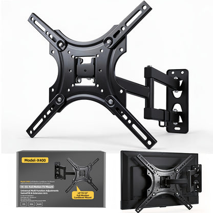 Articulating Full Motion TV Wall Mount 22-55 Inch – Swivel Tilt Extend Bracket for Flat & Curved Screens up to 80 lbs, Universal VESA Compatible, Heavy Duty Steel, Black