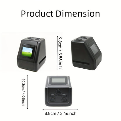 Film Scanner 10MP Negative & Slide Scanner, Converts 35mm/110/Super 8 Film to Digital JPEG, 2.0" LCD Screen, 1-Second Fast Scan, Easy-Load Design, Saves to SD Card, Perfect for Preserving Old Photo Memories