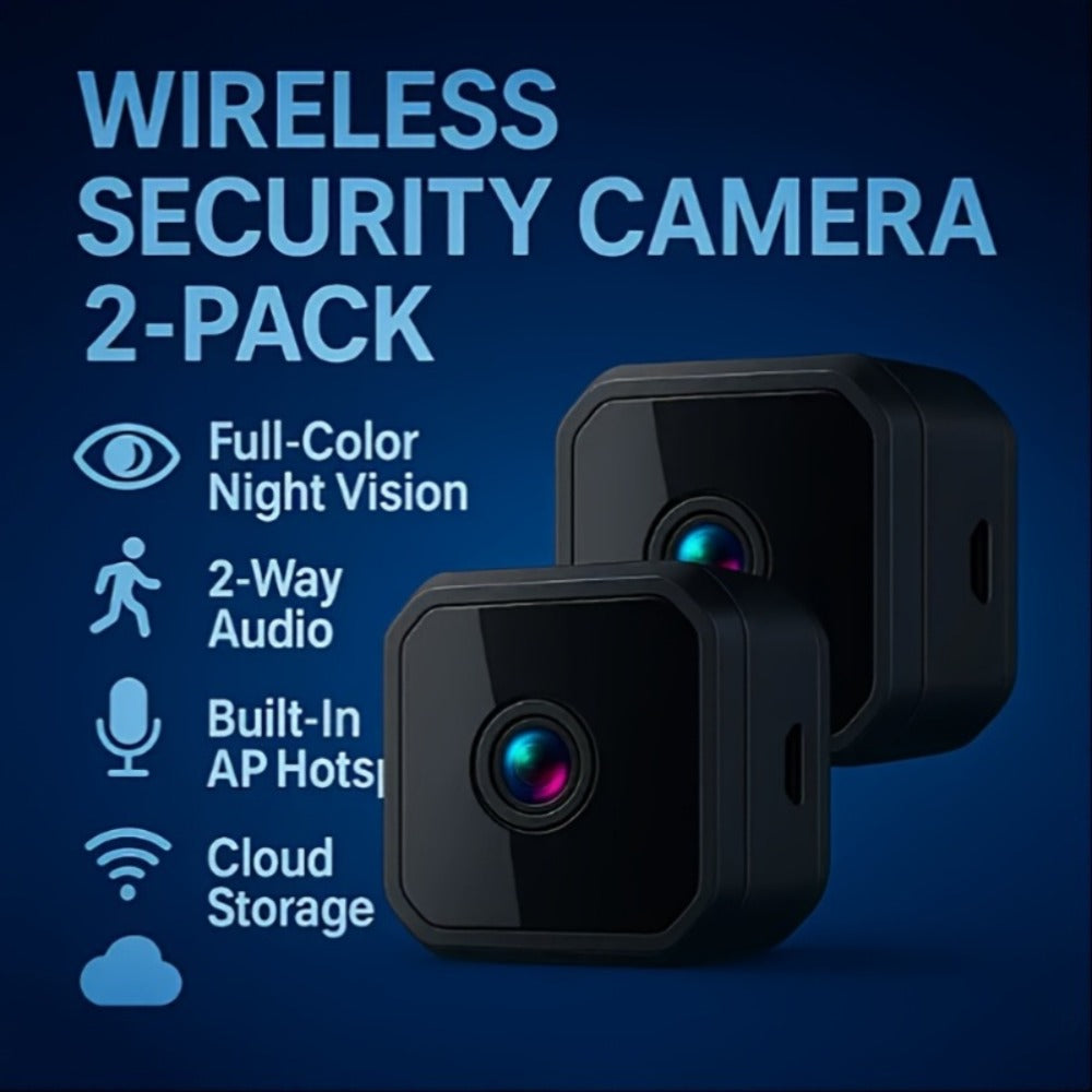 Mini Plug-In Security Camera Indoor Flexible WiFi with Night Vision, 24/7 Motion Alerts & TF Card Local Storage – No Monthly Fees, Perfect for Garage, Baby Room & Home Surveillance