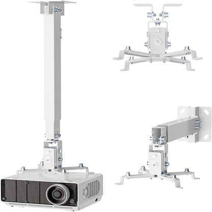 Ceiling Mounted Projector Bracket Adjustable Angle Height & Extendable Arm, 40LB Load Capacity, Universal LCD DLP Projector Mount Hanger for Home Theater Office Classroom