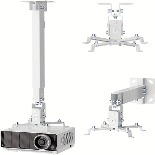Ceiling Mounted Projector Bracket Adjustable Angle Height & Extendable Arm, 40LB Load Capacity, Universal LCD DLP Projector Mount Hanger for Home Theater Office Classroom